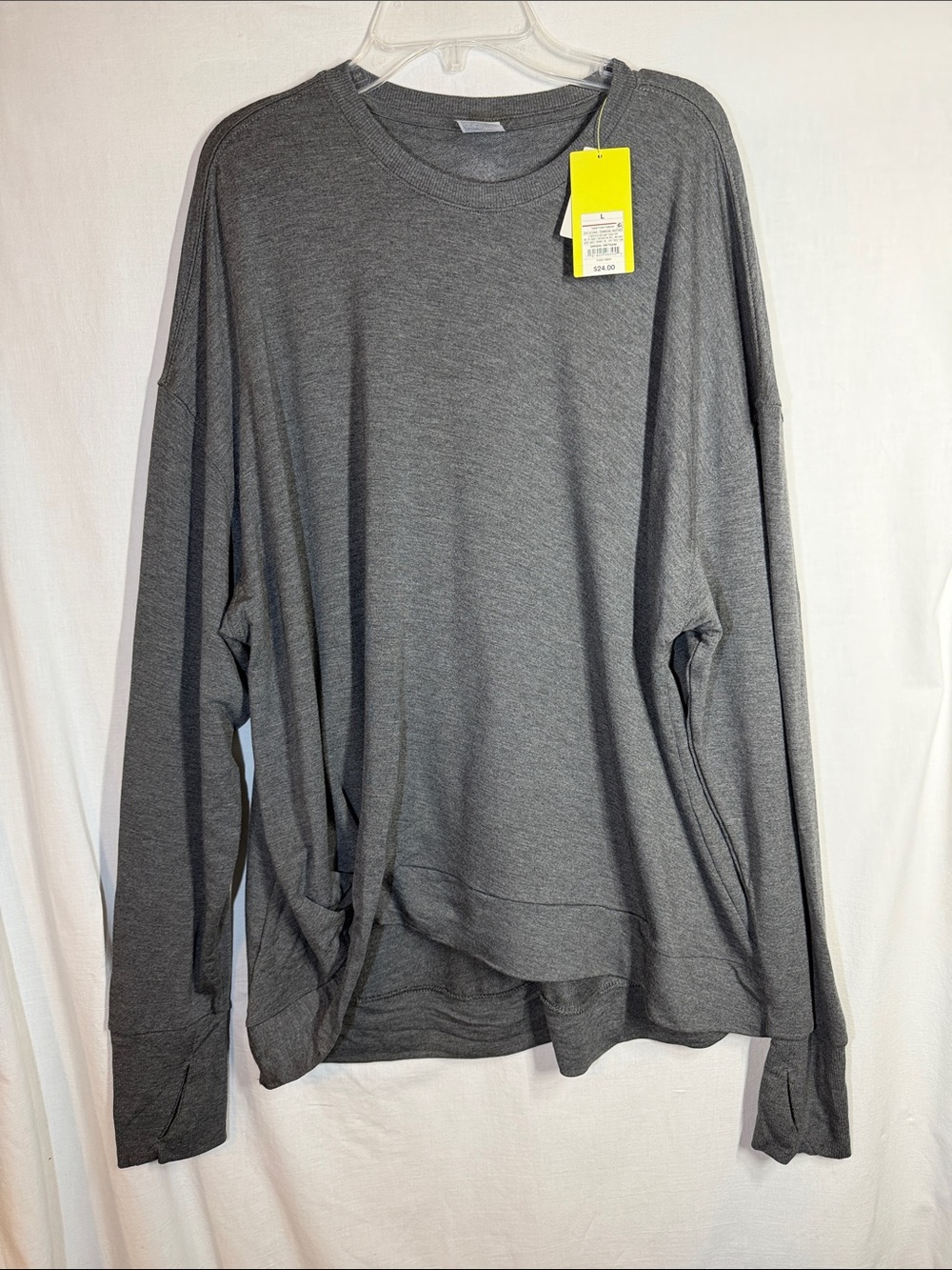 Target Charcoal Heather Twist Front Crewneck Pullover NWT